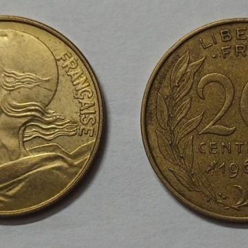 20 Centimes 1965 Liberte Egalite Fraternite (used)