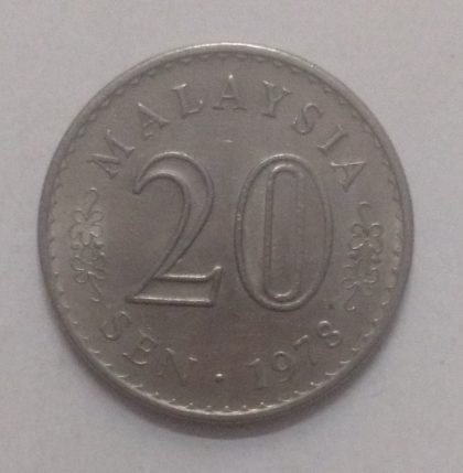 20 Sen _1978 Malaysia (used) | Indian Postage Stamps | Indian Coins | Old Indian Currency | Rare Indian Coins | Numismatic Collection India