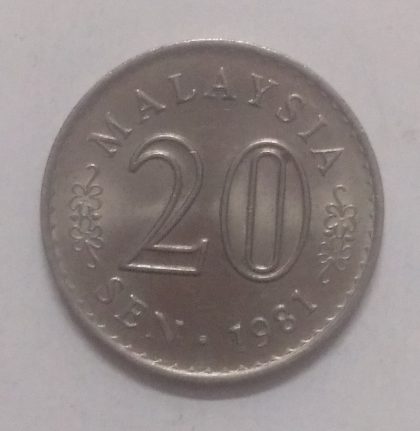 20 Sen _1981 Malaysia (used) | Indian Postage Stamps | Indian Coins | Old Indian Currency | Rare Indian Coins | Numismatic Collection India