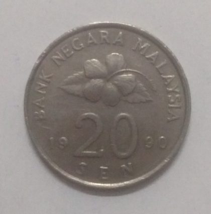 20 Sen _1990 Bank Negara Malaysia (used) | Indian Postage Stamps | Indian Coins | Old Indian Currency | Rare Indian Coins | Numismatic Collection India
