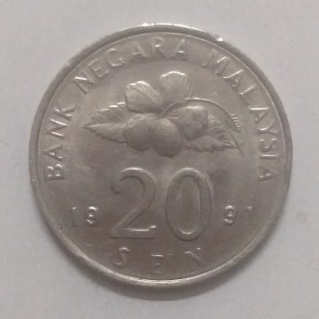 20 Sen _1991 Bank Negara Malaysia (used)