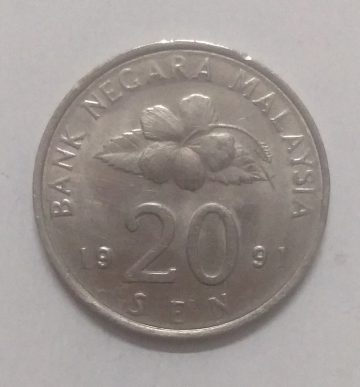 20 Sen _1991 Bank Negara Malaysia (used)