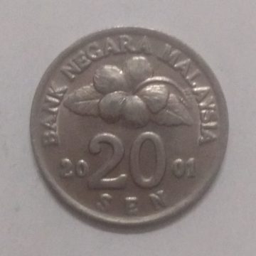 20 Sen _2001 Bank Negara Malaysia (used)