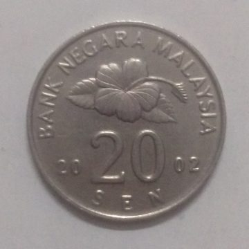 20 Sen _2002 Bank Negara Malaysia (used)