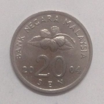 20 Sen _2004 Bank Negara Malaysia (used)