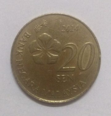 20 Sen _2014 Bank Negara Malaysia (used)