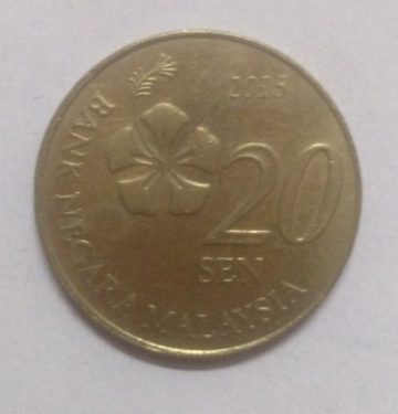 20 Sen _2015 Bank Negara Malaysia (used)
