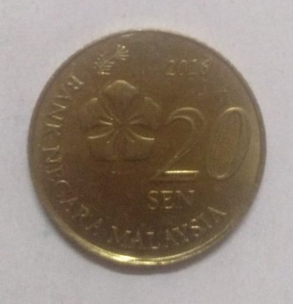 20 Sen _2016 Bank Negara Malaysia (used) | Indian Postage Stamps | Indian Coins | Old Indian Currency | Rare Indian Coins | Numismatic Collection India