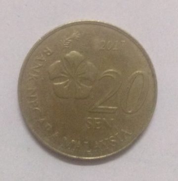 20 Sen _2017 Bank Negara Malaysia (used)