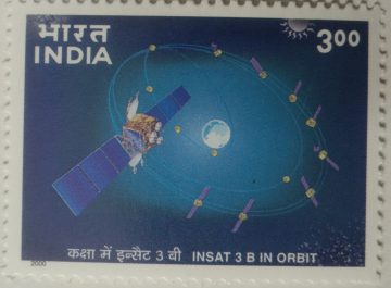 29 Sep.00 India in Space. oceansat 1 , Thematic , Rs. 3 (Hinged/Gum washed stamp)
