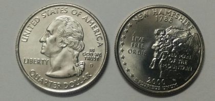 United States Quarter Dollar New Hampshire State 1 Coin (# 9/50) UNC | Indian Postage Stamps | Indian Coins | Old Indian Currency | Rare Indian Coins | Numismatic Collection India