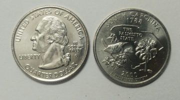 United States Quarter Dollar South Carolina State 1 Coin (# 8/50) UNC