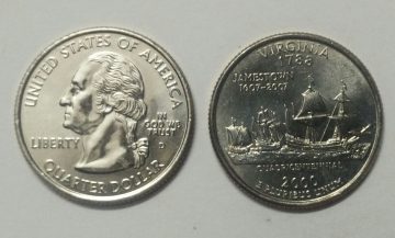 United States Quarter Dollar Virginia State 1 Coin (# 10/50) UNC