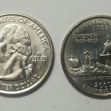 United States Quarter Dollar Virginia State 1 Coin (# 10/50) UNC