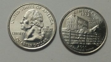 United States Quarter Dollar Kentucky State 1 Coin (# 15/50) UNC