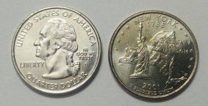 United States Quarter Dollar New York State 1 Coin (# 11/50) UNC | Indian Postage Stamps | Indian Coins | Old Indian Currency | Rare Indian Coins | Numismatic Collection India