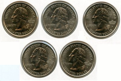 United States Quarter Dollars Set of  5 State Coins 2001 UNC | Indian Postage Stamps | Indian Coins | Old Indian Currency | Rare Indian Coins | Numismatic Collection India - Image 2