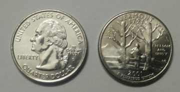 United States Quarter Dollar Vermont State 1 Coin (# 1450) UNC