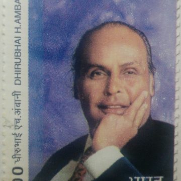 Dirubhai H Ambani , Personality , Rs 5  (Hinged/Gum washed stamp)