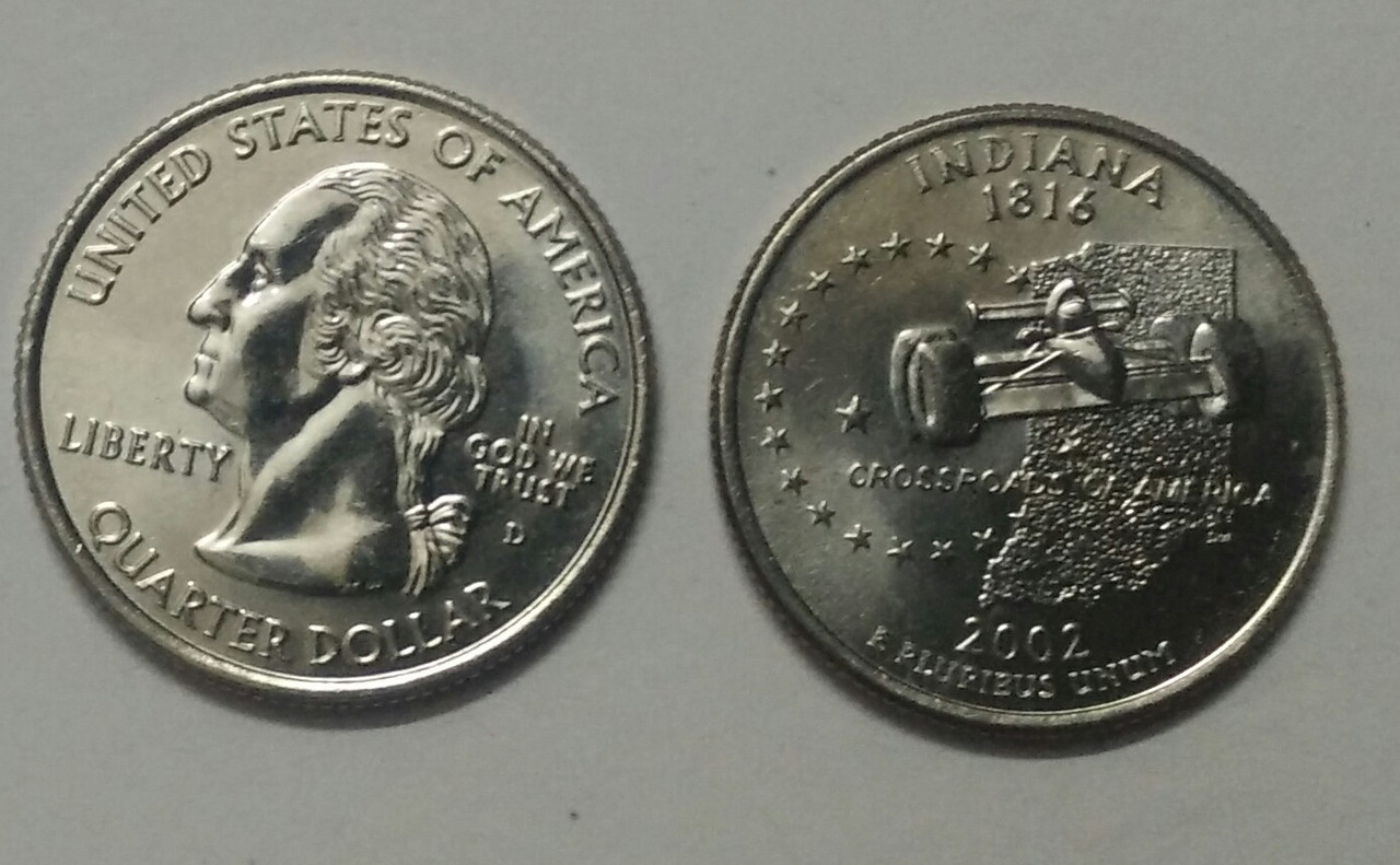 United States Quarter Dollar Indiana State 1 Coin (# 19/50) UNC