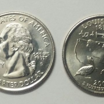 United States Quarter Dollar Louisiana State 1 Coin (# 18/50) UNC