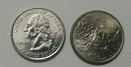 United States Quarter Dollar Mississippi State 1 Coin (# 20/50) UNC | Indian Postage Stamps | Indian Coins | Old Indian Currency | Rare Indian Coins | Numismatic Collection India