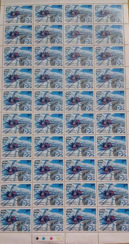 100 YEARS OF KALKA-SHIMLA RAILWAY ,  Rs.5- MNH (Stamp Full Sheets -40stamps) | Indian Postage Stamps | Indian Coins | Old Indian Currency | Rare Indian Coins | Numismatic Collection India