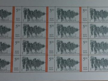 2 Guards (1 Grenaiers)-225 Years ,Defence ,  Rs.5- MNH (Stamp Full Sheets -16stamps)