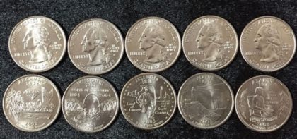 United States Quarter Dollars Set of  5 State Coins 2003 UNC Old Foreign Coins | Rare Foreign Coins | Numismatic Collection - Image 2