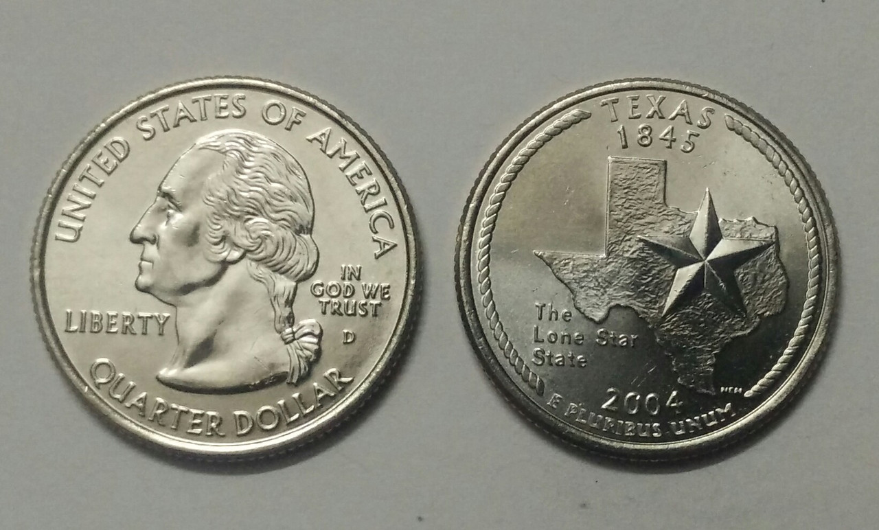 United States Quarter Dollar Texas State 1 Coin (# 28/50) UNC