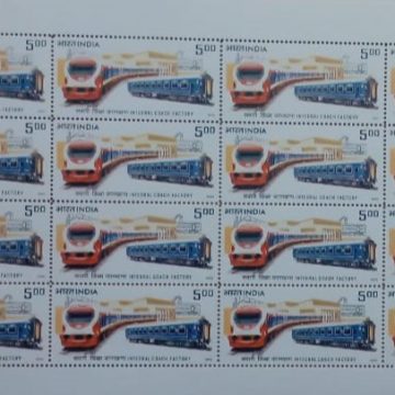 50 years of Integral coach Factory, Perambur, chennai -, Rs.5- MNH (Stamp Full Sheets -16stamps)