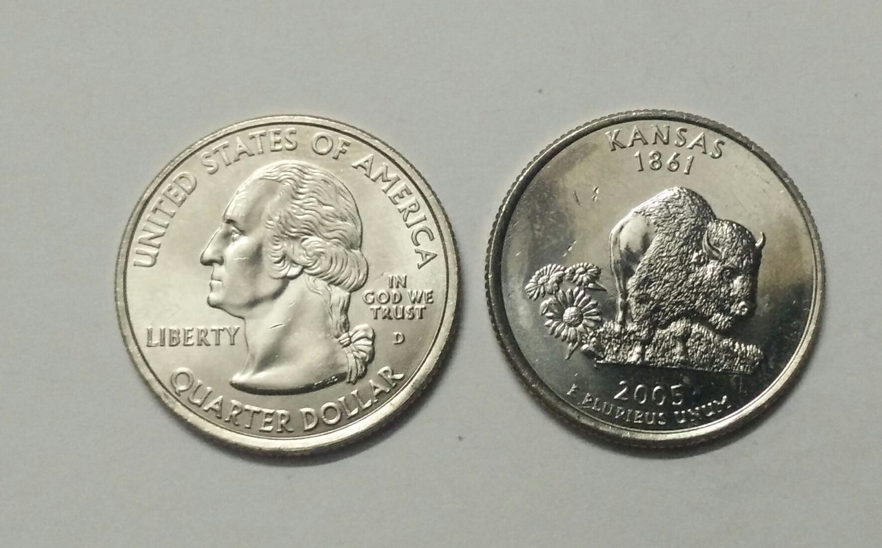 United States Quarter Dollar Kansas State 1 Coin (# 34/50) UNC