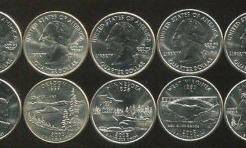 United States Quarter Dollars Set of  5 State Coins 2005 UNC