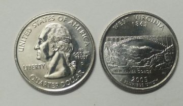 United States Quarter Dollar West Virginia State 1 Coin (# 35/50) UNC