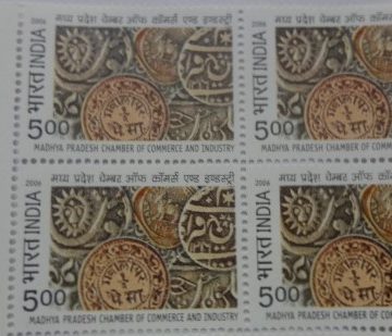 Madhya Pradesh Chamber of Commerce & Industry(Block of 4 TL Stamp)