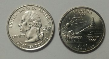 United States Quarter Dollar Nebraska State 1 Coin (# 37/50) UNC