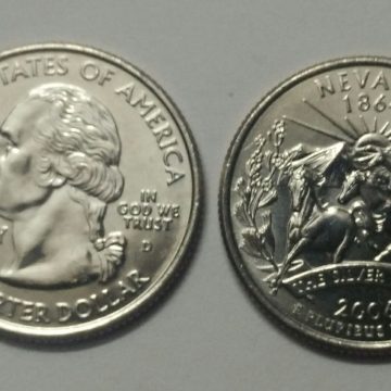 United States Quarter Dollar Nevada State 1 Coin (# 36/50) UNC