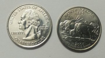 United States Quarter Dollar North Dakota State 1 Coin (# 39/50) UNC