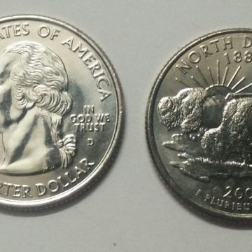 United States Quarter Dollar North Dakota State 1 Coin (# 39/50) UNC