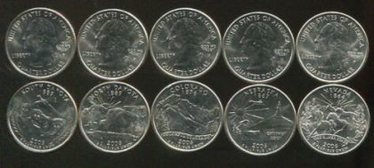 United States Quarter Dollars Set of  5 State Coins 2006 UNC | Indian Postage Stamps | Indian Coins | Old Indian Currency | Rare Indian Coins | Numismatic Collection India
