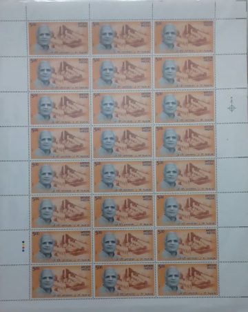 JP Naik. Personality, Rs.5- MNH (Stamp Full Sheets -24stamps)