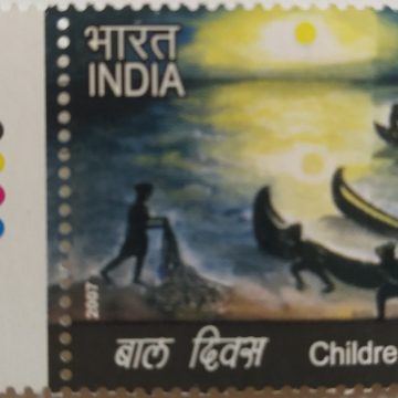 Childrens Day. Thematic, Rs. 5 (Traffic Light Stamp)
