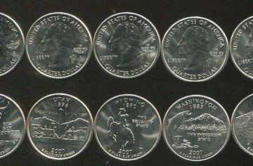 United States Quarter Dollars Set of  5 State Coins 2007 UNC