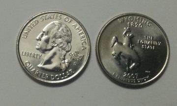 United States Quarter Dollar Wyoming State 1 Coin (# 44/50) UNC