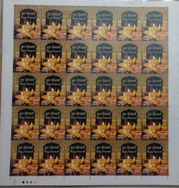 Festivals of India , Deepavali Lamps- Rs.5- MNH (Stamp Full Sheets -30stamps)