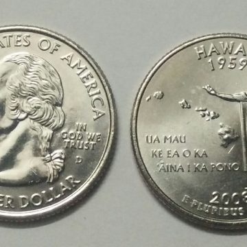 United States Quarter Dollar Hawaii State 1 Coin (# 50/50) UNC