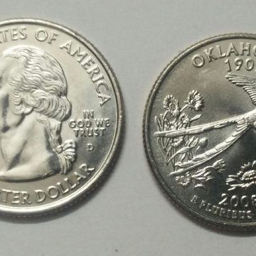 United States Quarter Dollar Oklahoma State 1 Coin (# 46/50) UNC