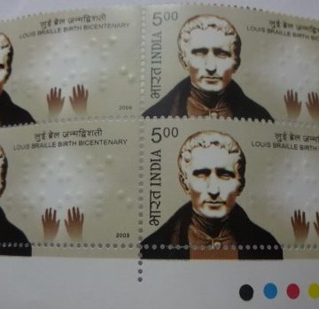 Louis Braille Birth Bicentenary(Block of 4 TL Stamp)