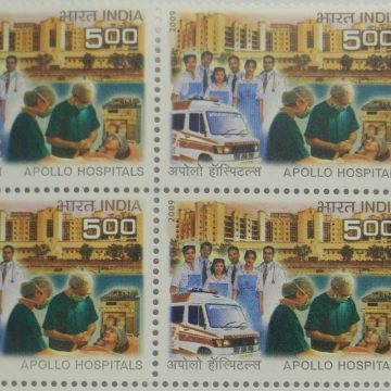 Apollo Hospitals (Block of 4 TL Stamp)