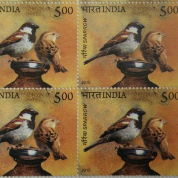 Sparrow(Block of 4 TL Stamp)